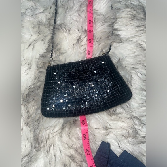 Tiny beaded crossbody black sequin purse travel bag party bag club bag - Picture 3 of 11